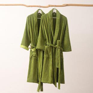 鲁素友品四季侣加大加长全棉浴254袍浴衣袍睡家居服女情家用吸男