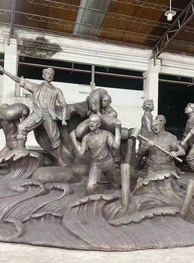 玻璃钢仿街ZZX铜浮雕人物雕塑商业步行物馆校园墙人物红色博文化