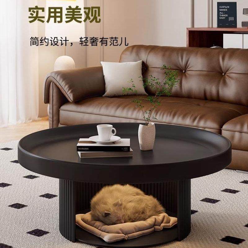 法户式奶油风简约客几厅沙发茶小型设计师意创宠物圆形XNG小茶几