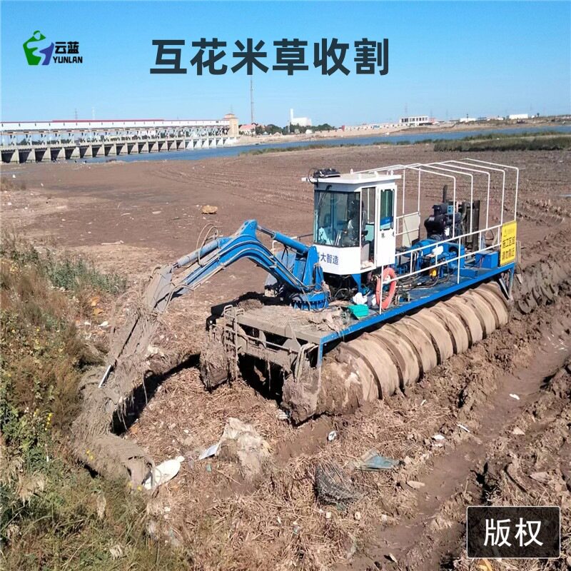 天津水陆两栖螺旋推进车  浙江沼泽收割护花米草设备 两栖螺旋
