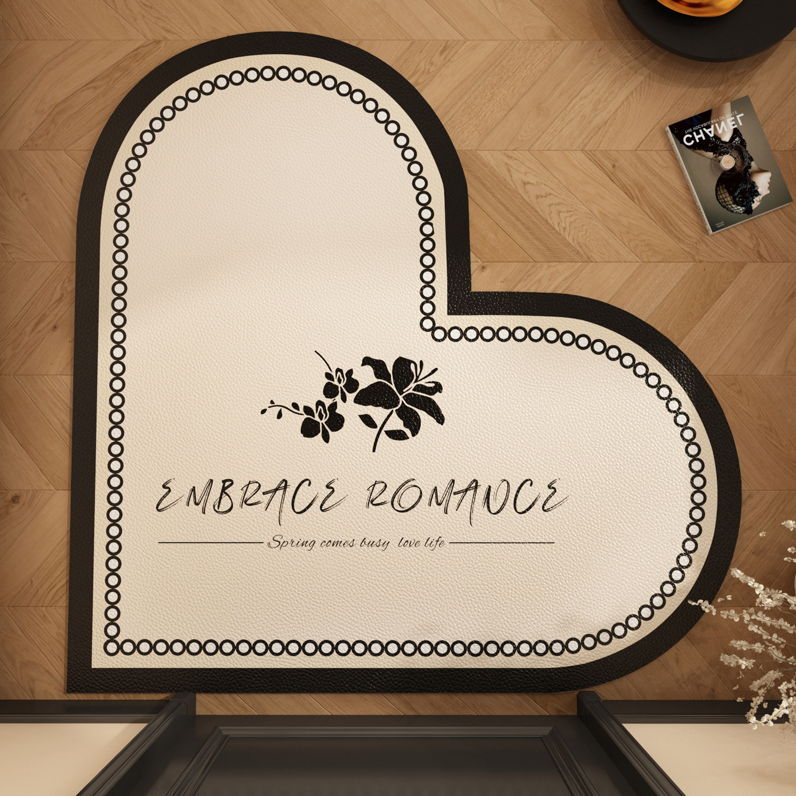 现代心形高级入户门地垫玄关进门可擦免洗地毯防水防油防滑PVC垫