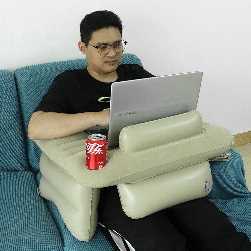 充气便携床上电脑桌子懒人沙发办公学习儿童车用后排写字作业桌板
