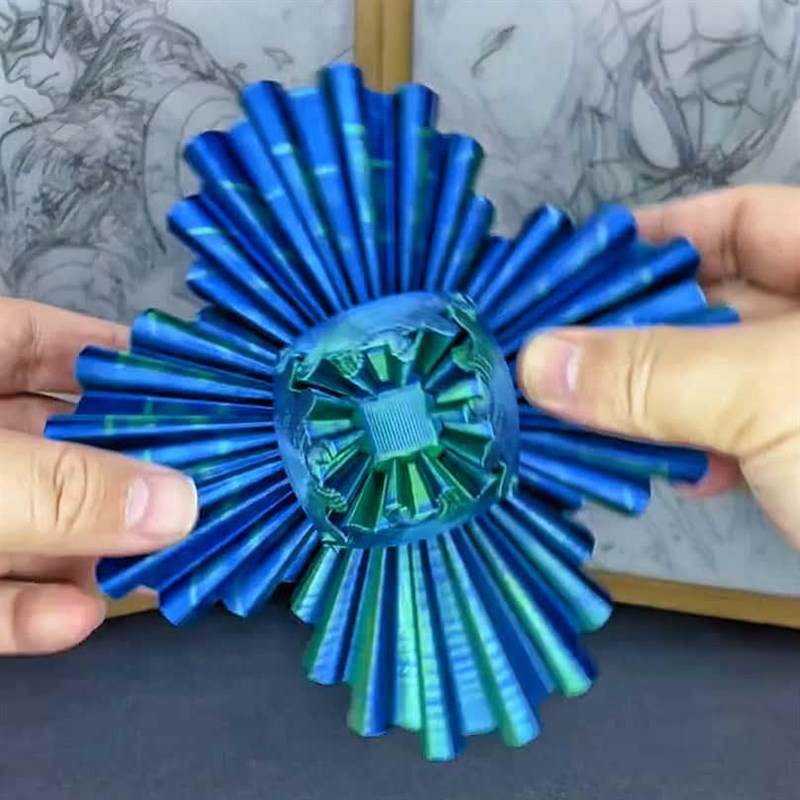 解压旋转齿轮球3d打印创意指尖齿轮花万花筒立体魔方桌面摆件