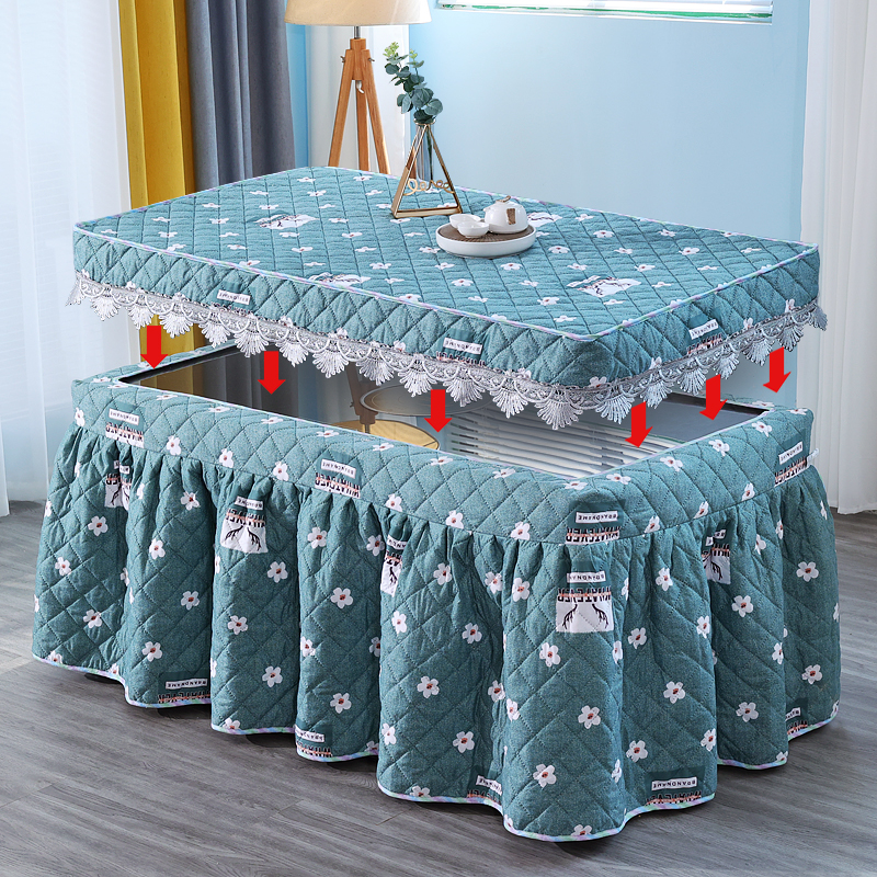 新款加厚电炉罩烤火桌子罩套长方形茶几套罩烤火被电暖炉桌布冬季