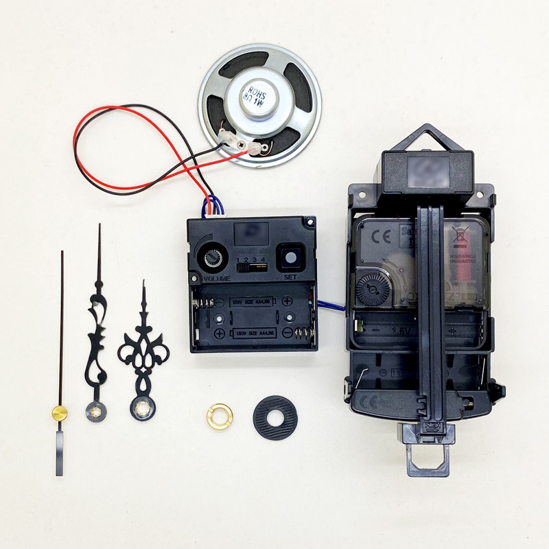 扫秒静音机芯触点报时音乐盒摇摆挂钟配件家用全套带指针钟表芯