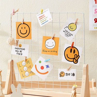 网格展示架幼儿园作品展示架美工区手工绘画桌面摊位木质置物挂架