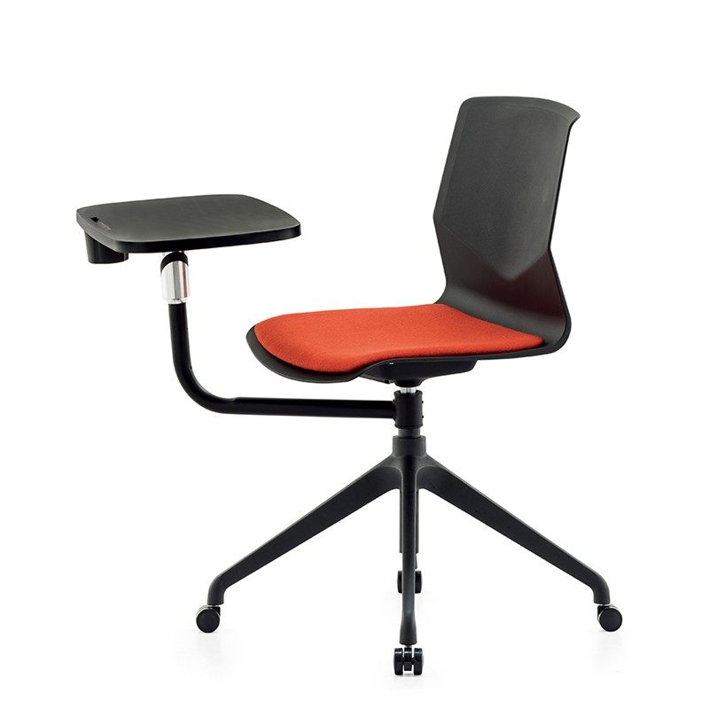 滑轮移动会议椅智慧教室培训椅带桌板大学讨论室椅学生椅带写字板