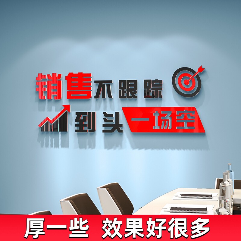 销售部文化墙会议办公室墙面装饰员工团队激励志标语墙贴纸画文字