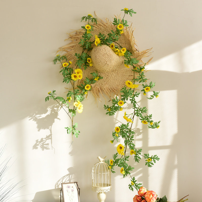 仿真太阳花藤假花藤条空调管道吊花装饰藤蔓管子塑料高档墙面遮挡