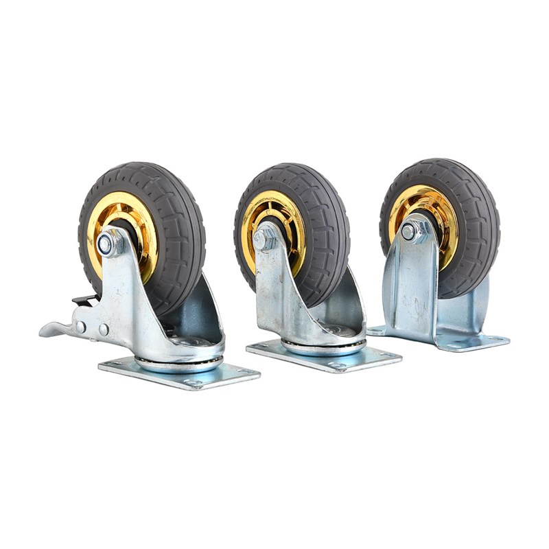静音橡胶万向轮定向3寸寸5寸中型轮子手推车平板车脚轮耐磨