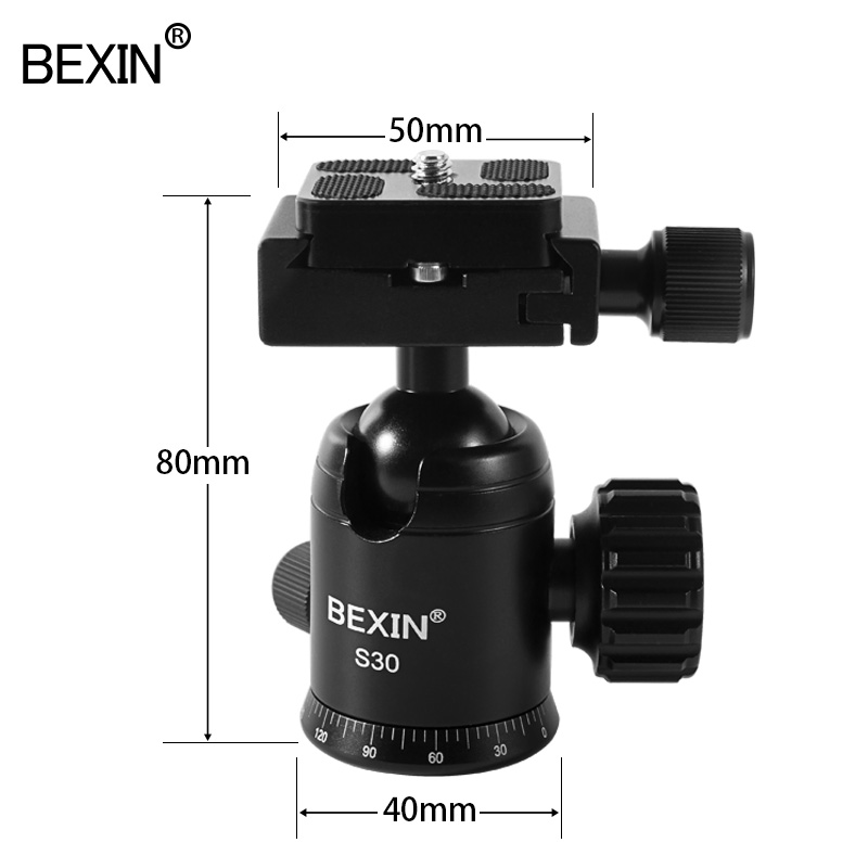 高品质金属球形云台30度全景单反微单三脚架万向云台独脚架配件