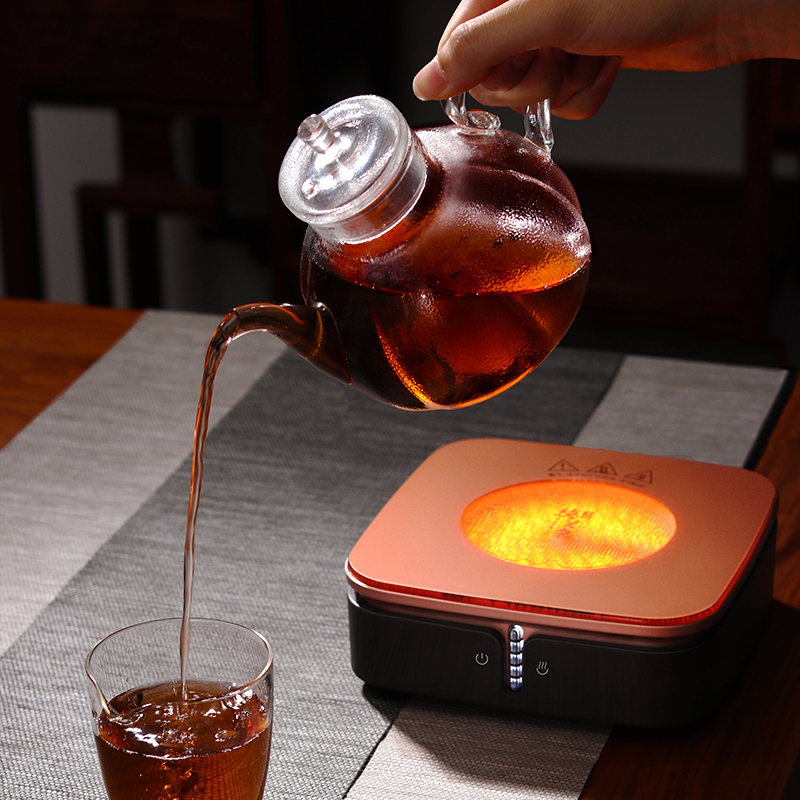 德茗堂电陶炉煮茶炉猫眼二代智能静音铁壶银壶陶壶煮茶器电炉