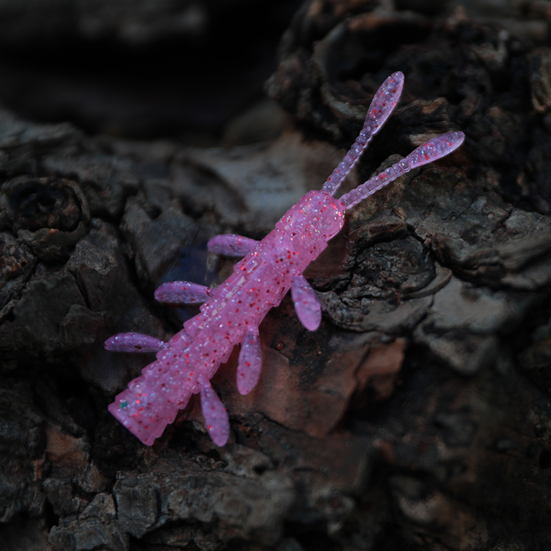 KINZ添羽爆爆虾路亚软饵浮水微物鲈鱼鳜鱼黑坑倒钓2.8寸爆珠假饵