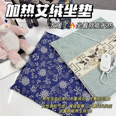 加热艾绒坐垫养生好物祛湿补阳气0g艾草垫子家用办公室