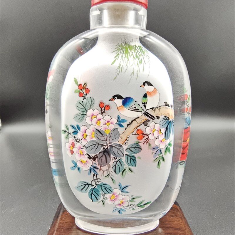 鼻烟壶水晶内画外事商务礼品出国送老外家居摆件水晶特色手工艺