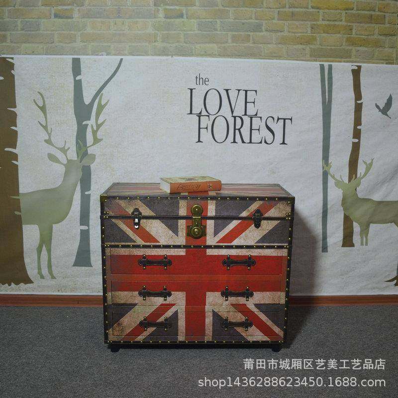 床头柜简欧卧室小户型床边做旧收纳储物柜子客厅简约沙发边柜角几