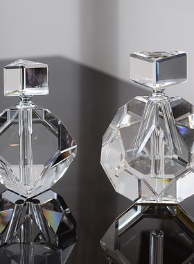 欧式水晶玻璃香水瓶摆件 样板房摆件酒柜梳妆台香水瓶装饰品摆件