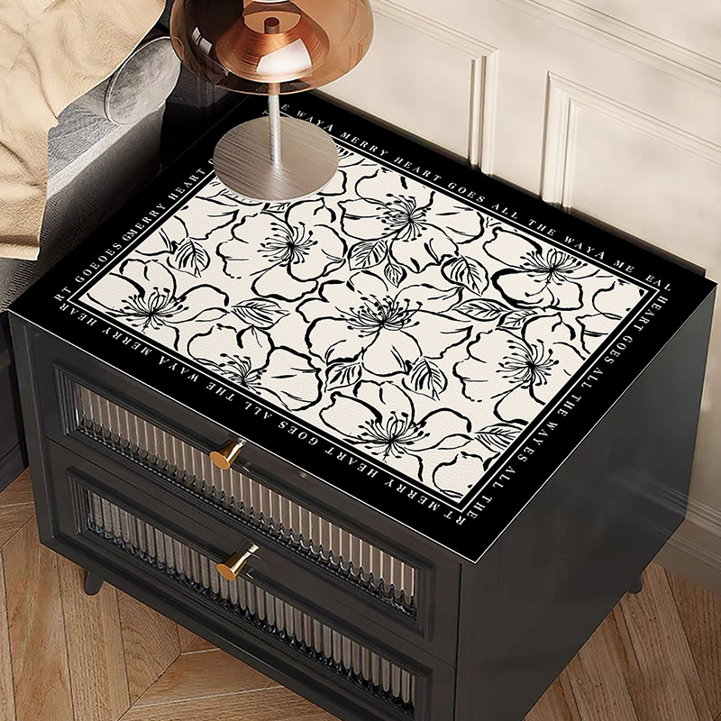 床头柜垫罩防水防油皮革桌垫现代简约防尘盖布书桌桌面垫梳妆台垫