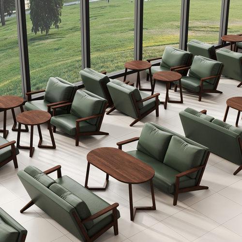 酒吧清吧奶茶店咖啡厅桌椅组合餐厅墨绿卡座沙发洽谈酒馆商用休闲