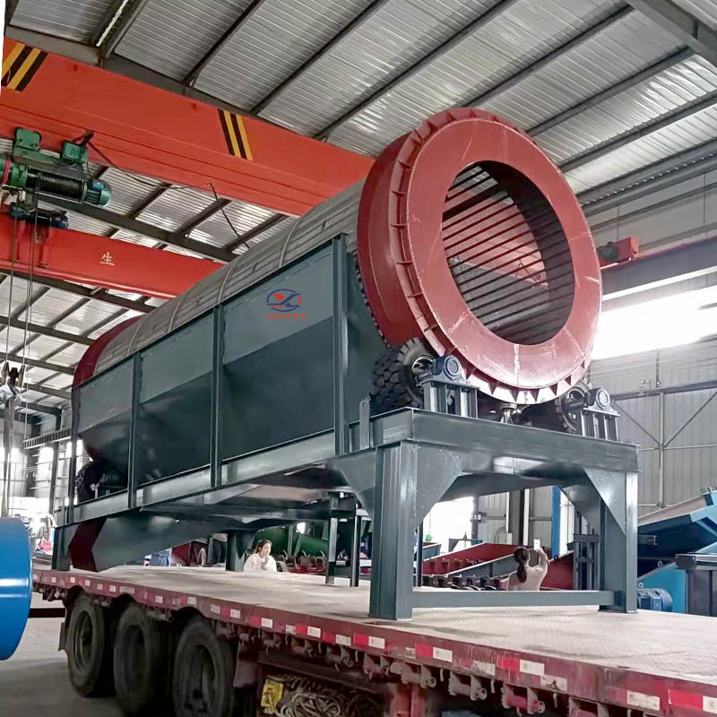 大型无轴滚筒筛沙机层筛网轮胎驱动砂石泥分离设备江西定制