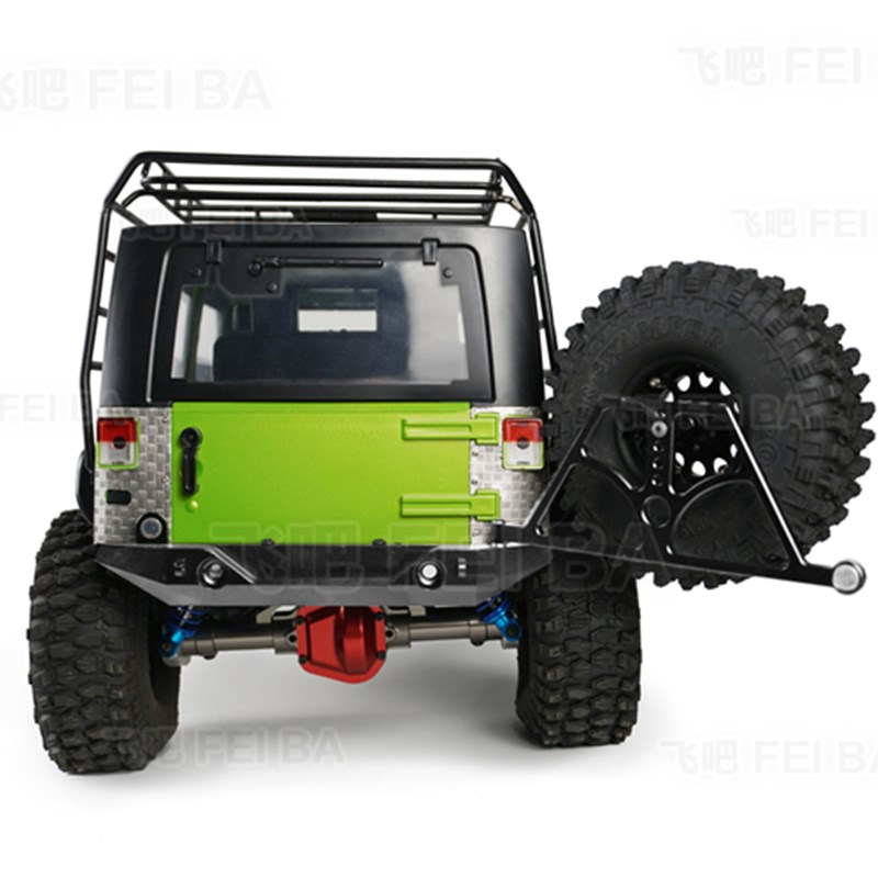 1/10仿真攀爬车D90 900 9007 SCX10金属后杠保险杠备胎防撞