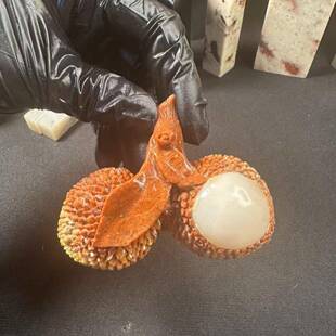 寿山石峨嵋石荔枝大吉大利摆件天然石雕雅玩工艺品茶宠