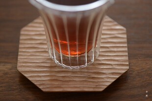 介直 手工雕刻 八边形 茶台杯托 垫子杯垫柚木实木杯托壶垫 芥埴
