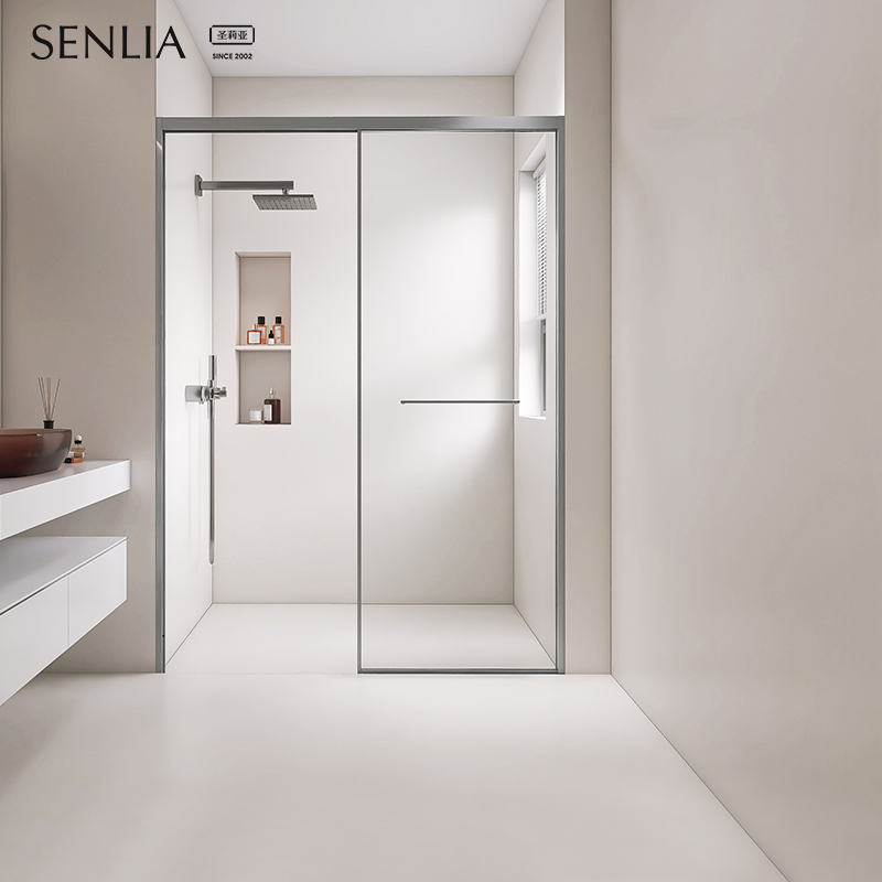 圣莉亚下沉式淋浴房一体式家用浴室移门沐浴房淋浴卫生间玻璃隔断