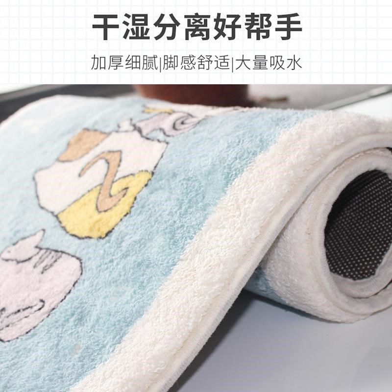 卡通方形仿羊绒地垫卫生间门口吸水速干门垫家用耐磨浴室地垫