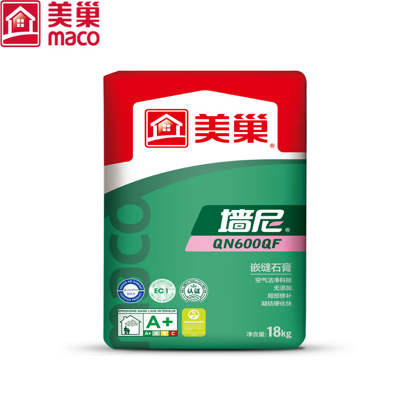 美巢嵌缝石膏600QF嵌缝膏修补室内孔洞沟槽石膏板缝贴石膏线18KG