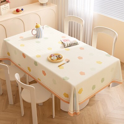 奶油风桌布防水防油免洗防烫餐桌垫2025新款客厅氛围感茶几桌盖布