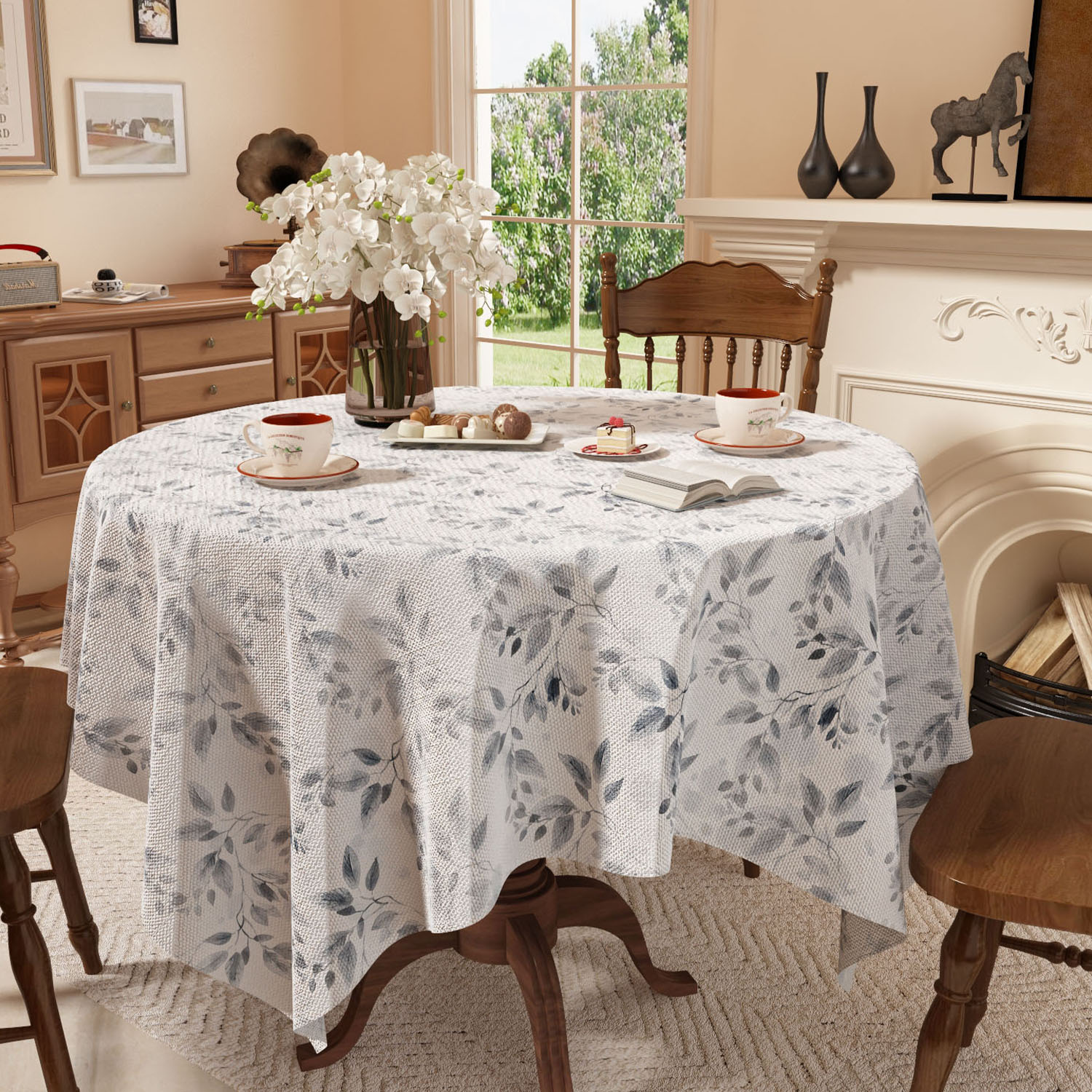 高级感棉麻桌布餐桌防水方圆桌环保无异味可水洗台布防滑垂感桌垫