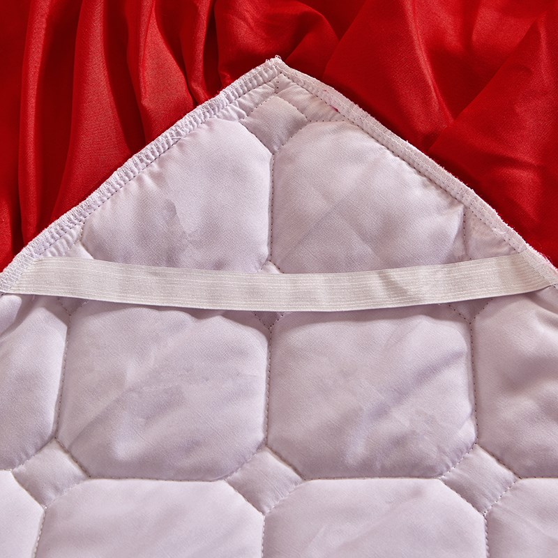 韩版加绒加厚夹棉床裙四件水晶绒珊瑚绒床单被婚庆保暖床垫罩