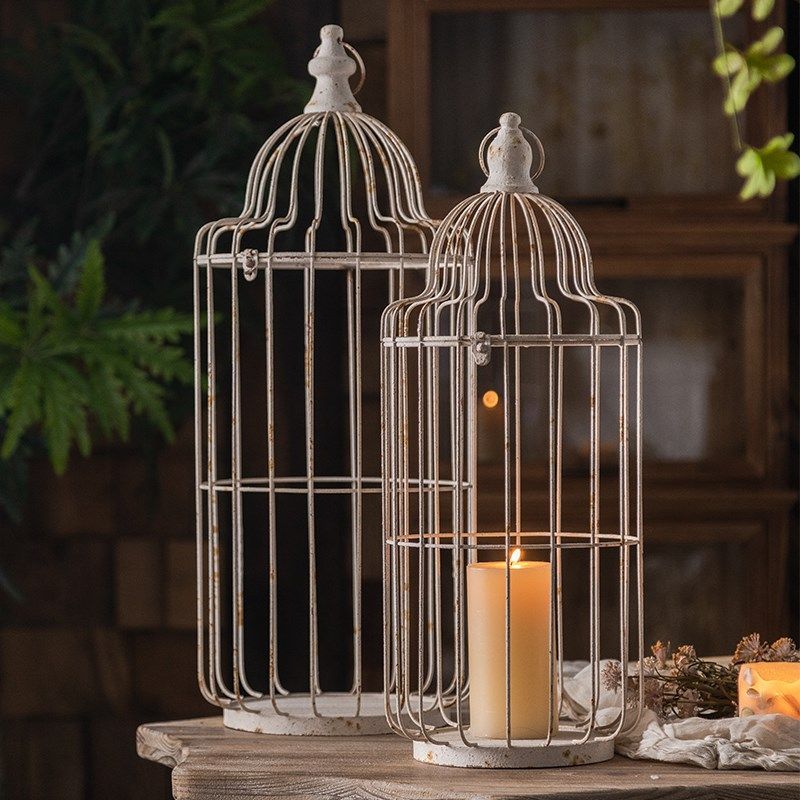 法式铁艺烛台复古摆件民宿装饰创意浪漫蜡烛托台灯座蜡台拍摄道具