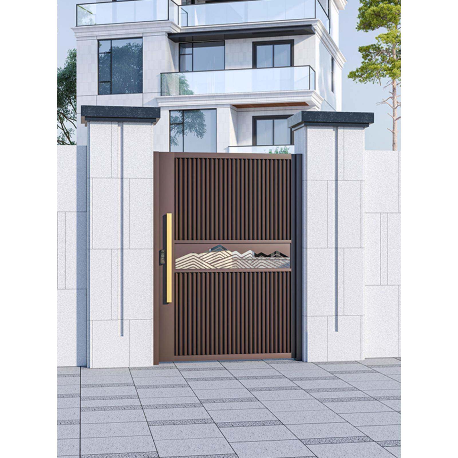 合金328庭院铝门别墅钢大房门双开门不锈栅栏花园门农村自建铁艺