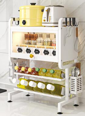 厨房盒台面置物架带柜门多能功调料调味架罐收纳子油盐酱醋SRWD06