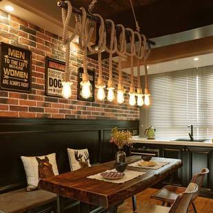 LOT293管酒吧吧台服装 饰F麻绳水风吊 店橱窗网咖理髲店怀旧工业装