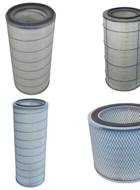 法兰安装玻璃纤维除尘滤GCA芯优尘滤料筒覆膜普滤滤除棒