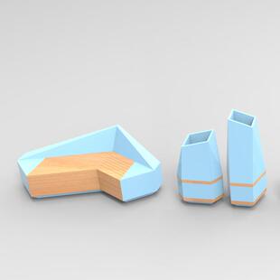 玻璃钢创意切面盆组座区椅商合场花酒店公共美陈异形等候区长qgf2