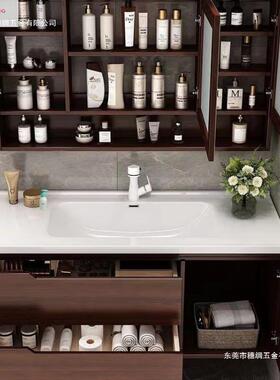 森兴木烤漆浴橡室柜31601组合能镜卫生间洗漱台一体陶瓷洗脸手盆