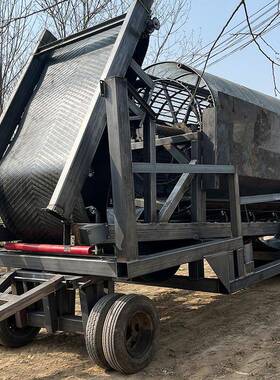 大型滚筒动筛震沙机3020筛滚筒式分土壤砂分离机振动筛石土机厂家