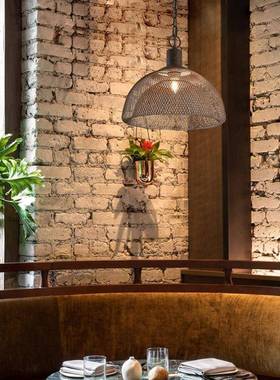 创灯意美式乡村30165铁艺做旧吊餐厅吧台走廊工餐个业风性灯具