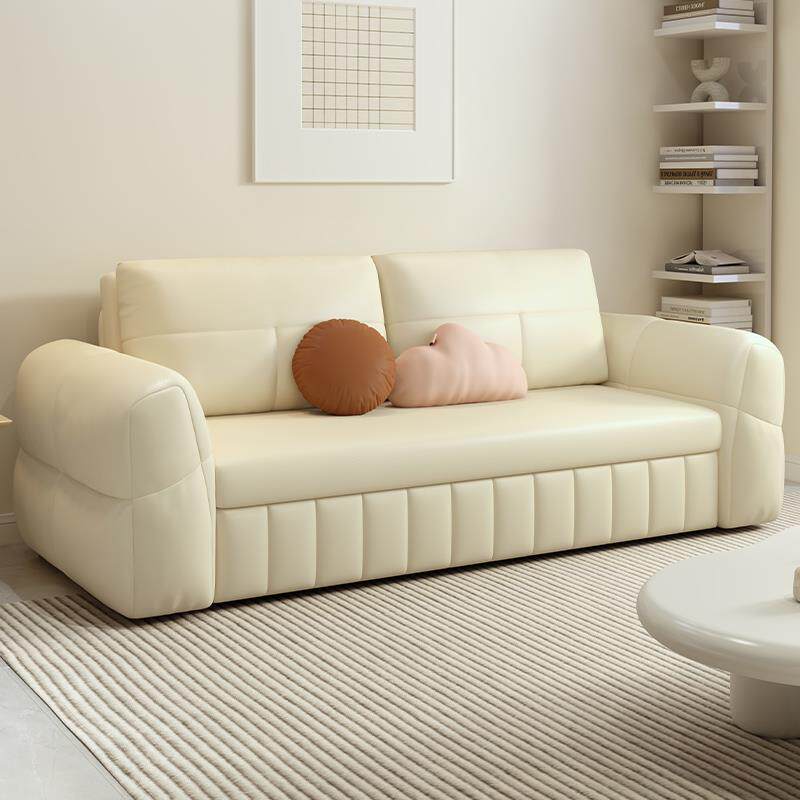 ?洞窝百鹰免洗BK-40(猫猫皮黑色沙发床两叠可用折抓客厅小户型多