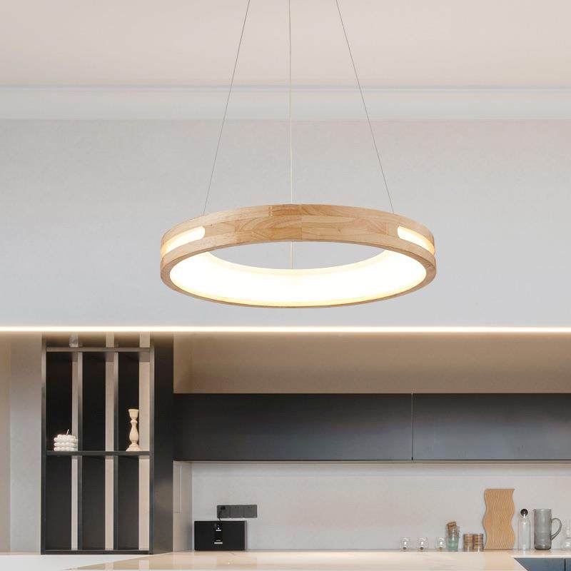 日式约原简餐厅吊灯圆环新款CS110书房木办公室灯具意个性卧室创