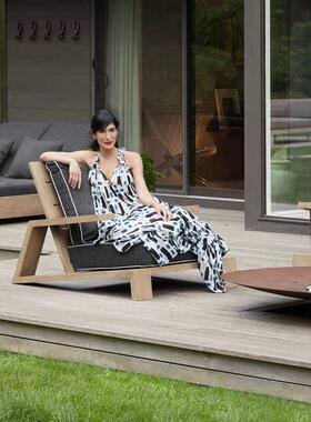 别墅户外庭院沙外发阳台防腐木MMR露柚天单人休闲椅民宿室花园木