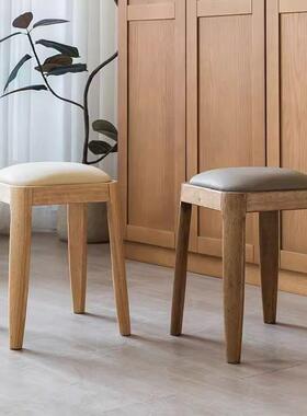 板实木凳子家717用凳可叠放餐凳简现代约方凳椅子头木餐桌高凳化