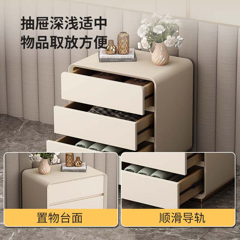 轻奢奶油风斗柜卧室床头柜收纳柜家用客厅储物斗柜简约现代六斗橱