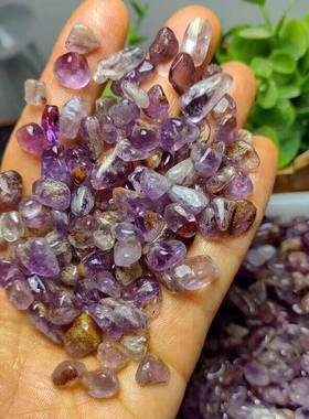 钛一公斤价1-12毫件米左右紫晶碎SEW石摆裸鱼石打磨抛光缸盆景石
