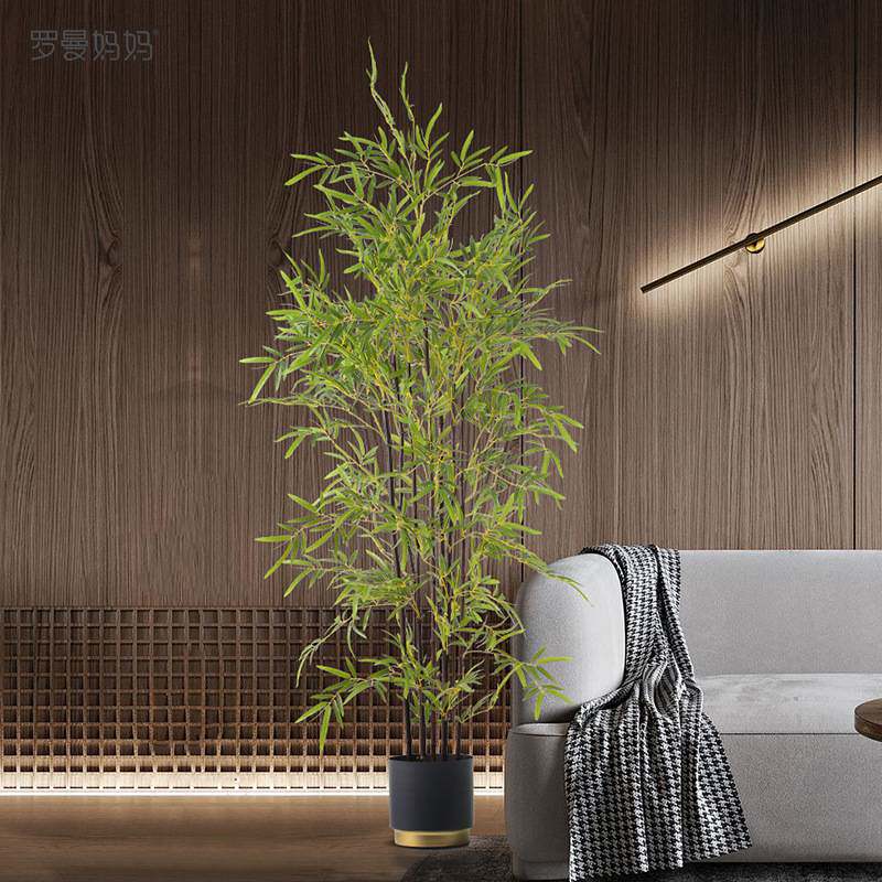 罗曼妈妈轻奢简约仿真竹子新中式绿植大型植物室内假盆栽落地摆件
