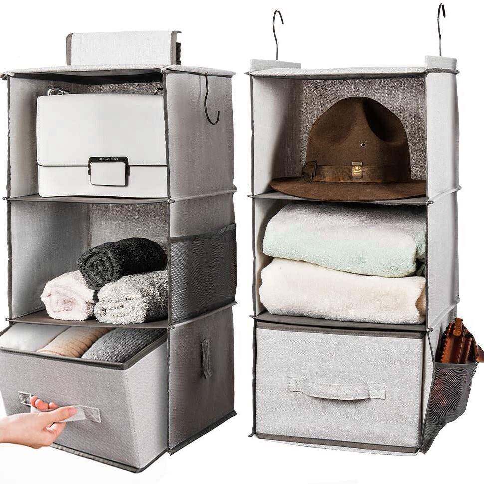 收亚袋马逊衣柜麻收纳挂棉布储物柜整KDX20211理纳袋悬挂式抽屉收